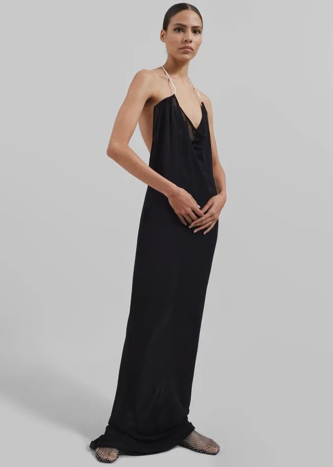 Women Christopher Esber Petra Knit Necklace Dress 8211 Black The Frankie Shop Dresses