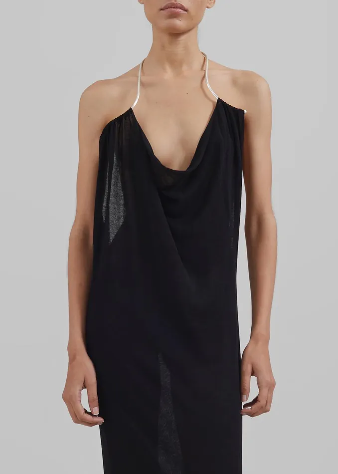 Women Christopher Esber Petra Knit Necklace Dress 8211 Black The Frankie Shop Dresses