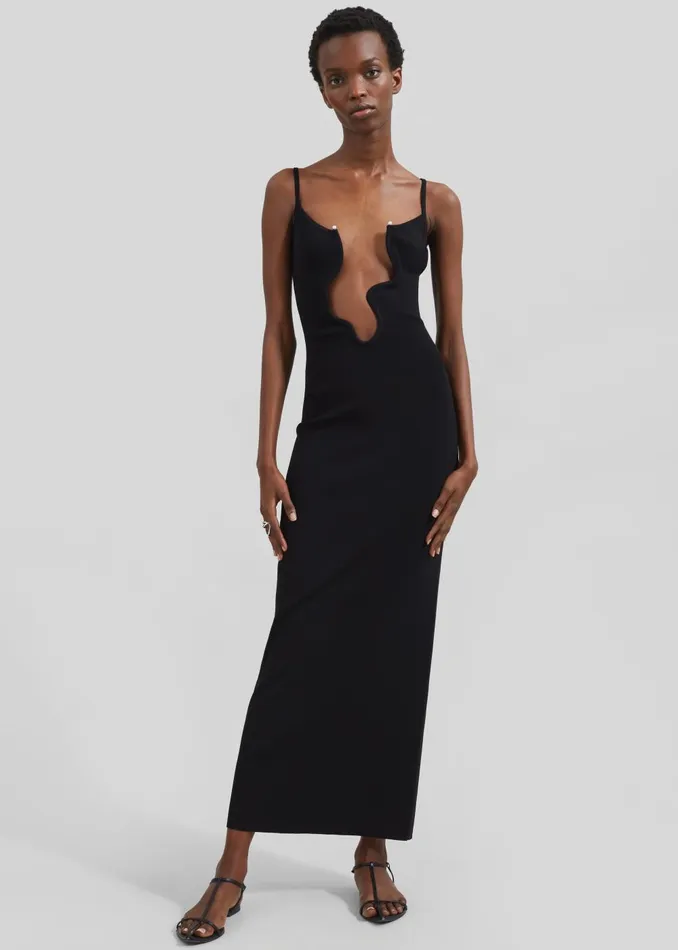 Women Christopher Esber Salacia Wire Column Dress 8211 Black The Frankie Shop Dresses