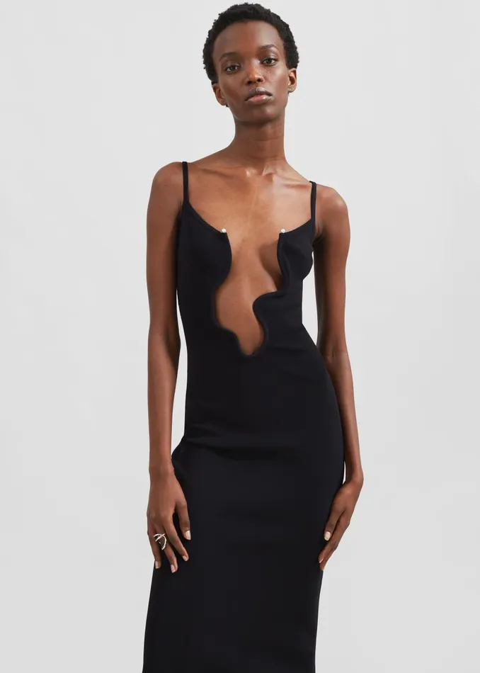 Women Christopher Esber Salacia Wire Column Dress 8211 Black The Frankie Shop Dresses