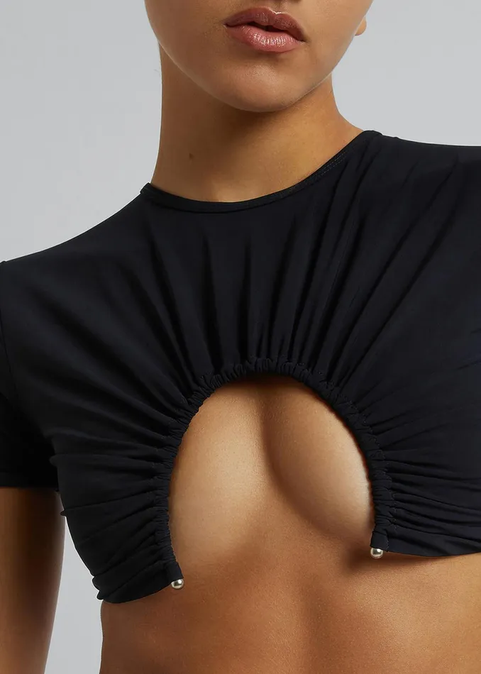 Women Christopher Esber U Prong Tee 8211 Black The Frankie Shop Swimwear
