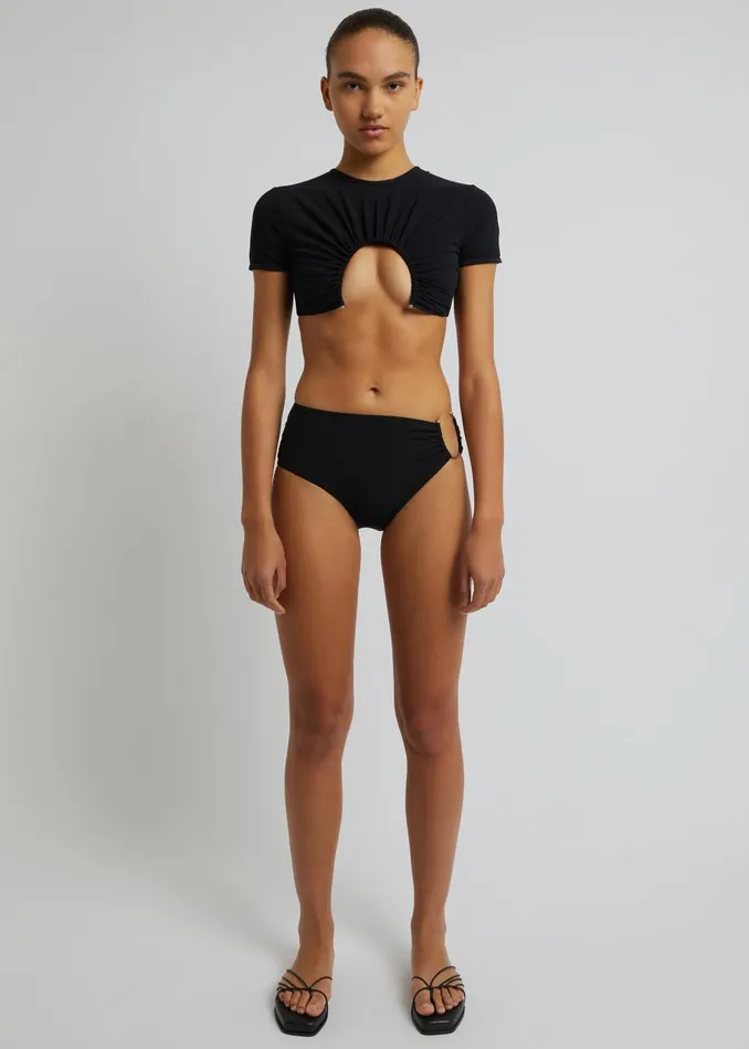 Women Christopher Esber U Prong Tee 8211 Black The Frankie Shop Swimwear
