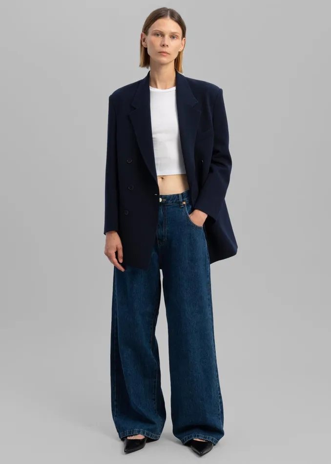 Women Clemmie Jeans 8211 Dark Indigo The Frankie Shop Bottoms