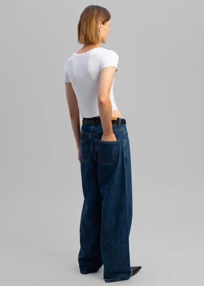 Women Clemmie Jeans 8211 Dark Indigo The Frankie Shop Bottoms