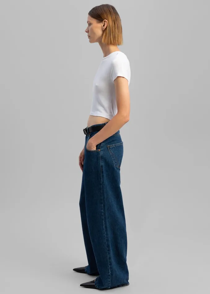 Women Clemmie Jeans 8211 Dark Indigo The Frankie Shop Bottoms