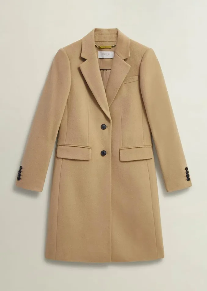 Women Coats and Jackets Hobbs Cavendish Wool Coat Hobbs Camel