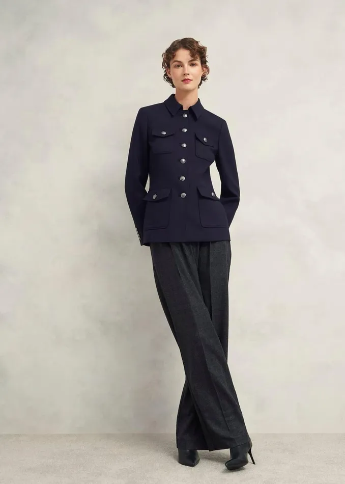 Women Coats and Jackets Hobbs Dorney Jacket With Wool Navy