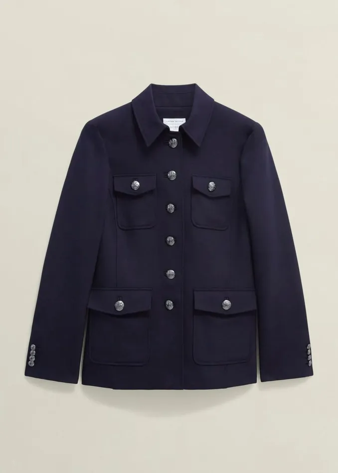Women Coats and Jackets Hobbs Dorney Jacket With Wool Navy