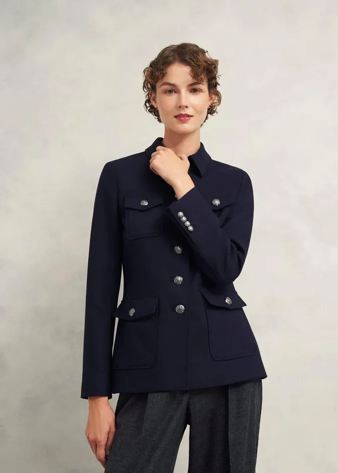 Women Coats and Jackets Hobbs Dorney Jacket With Wool Navy