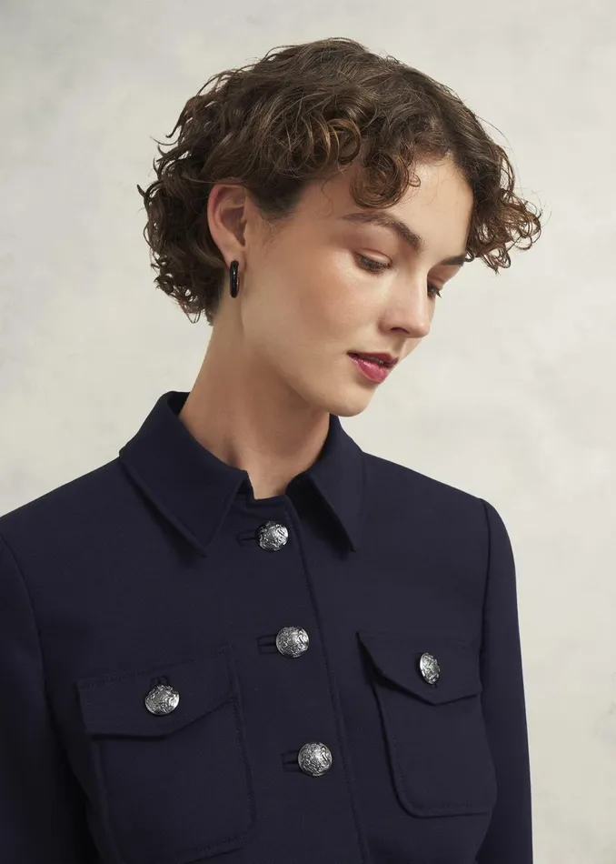 Women Coats and Jackets Hobbs Dorney Jacket With Wool Navy