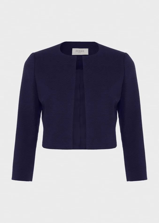 Women Coats and Jackets Hobbs Elize Textured Jacket Midnight Navy