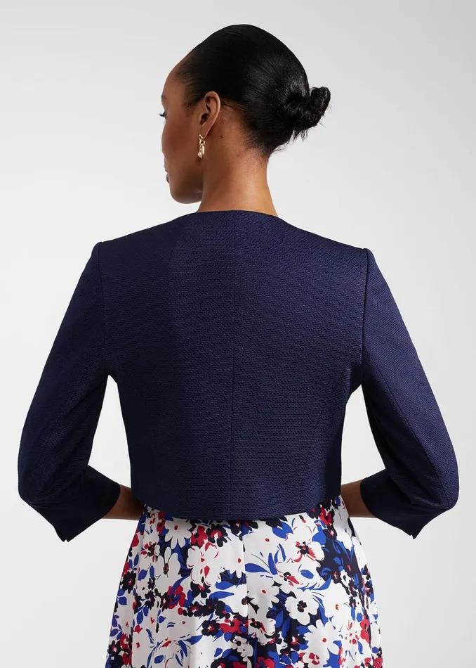 Women Coats and Jackets Hobbs Elize Textured Jacket Midnight Navy