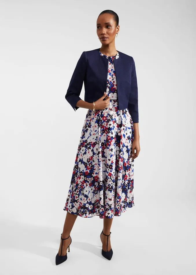 Women Coats and Jackets Hobbs Elize Textured Jacket Midnight Navy