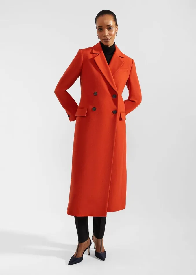 Women Coats and Jackets Hobbs Mireya Wool Blend Coat Orange