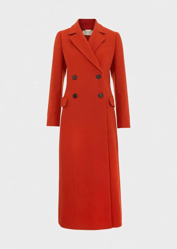Women Coats and Jackets Hobbs Mireya Wool Blend Coat Orange