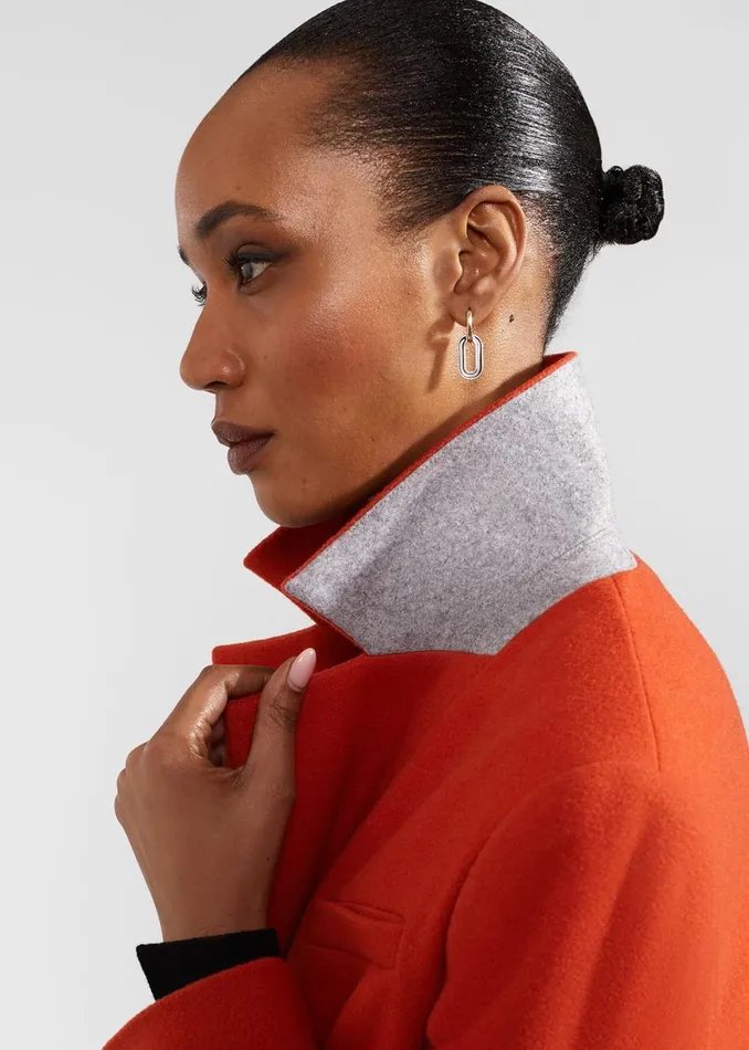 Women Coats and Jackets Hobbs Mireya Wool Blend Coat Orange