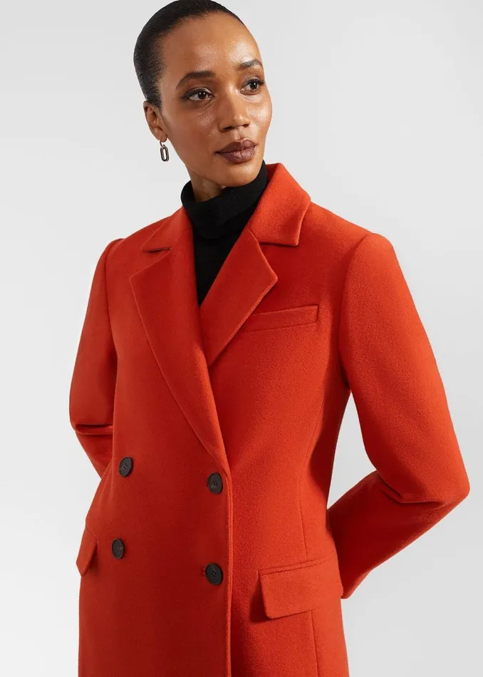 Women Coats and Jackets Hobbs Mireya Wool Blend Coat Orange