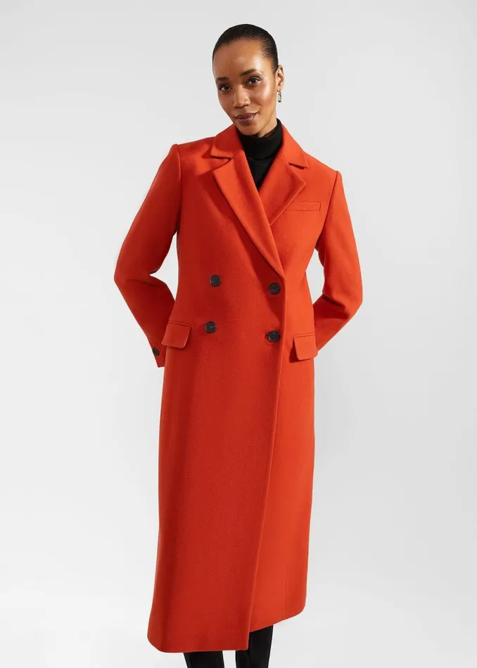 Women Coats and Jackets Hobbs Mireya Wool Blend Coat Orange