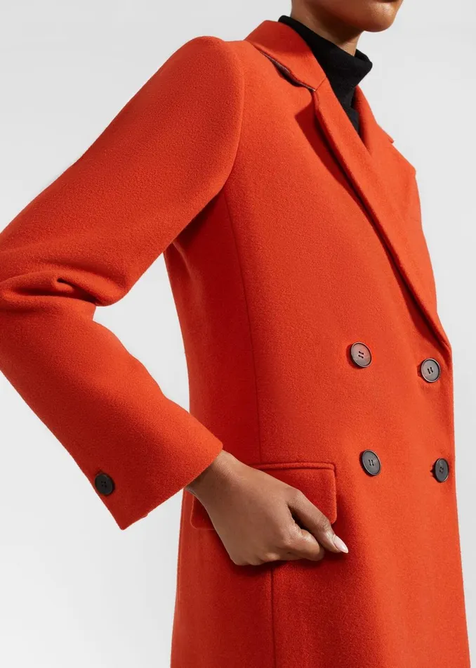 Women Coats and Jackets Hobbs Mireya Wool Blend Coat Orange