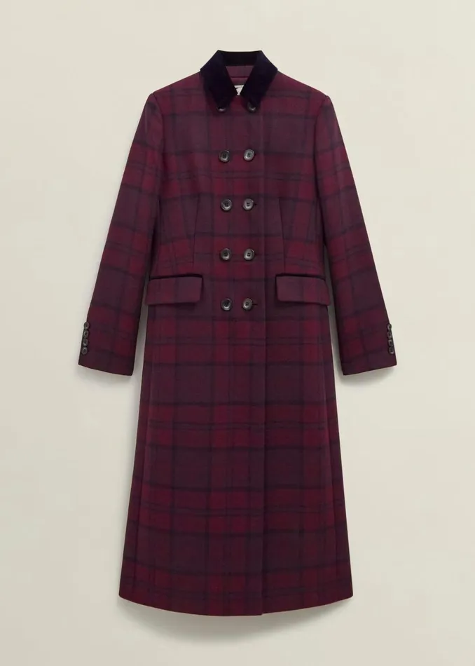 Women Coats and Jackets Hobbs Patricia Wool Blend Coat Pink Multi