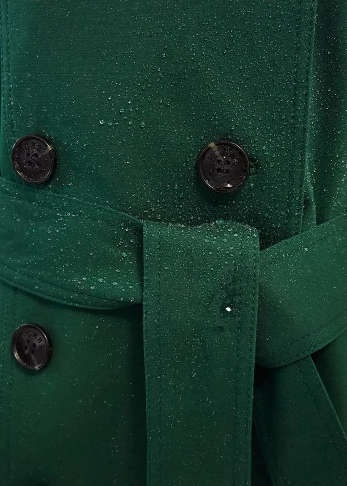 Women Coats and Jackets Hobbs Petite Saskia Shower Resistant Trench Coat Bay Green
