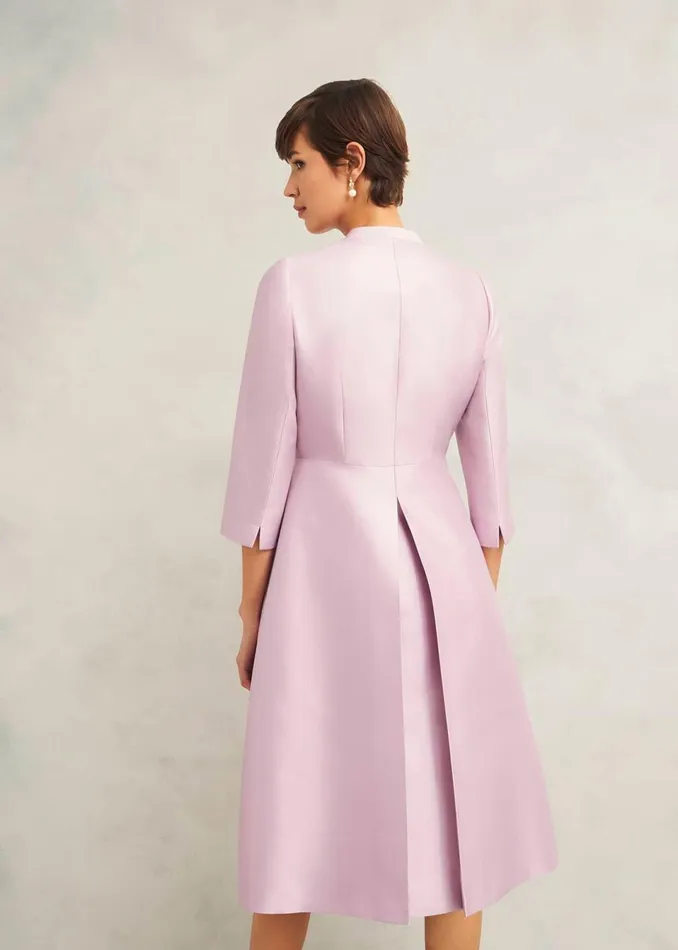 Women Coats and Jackets Hobbs Rhea Wool Silk Coat Soft Petal Pink