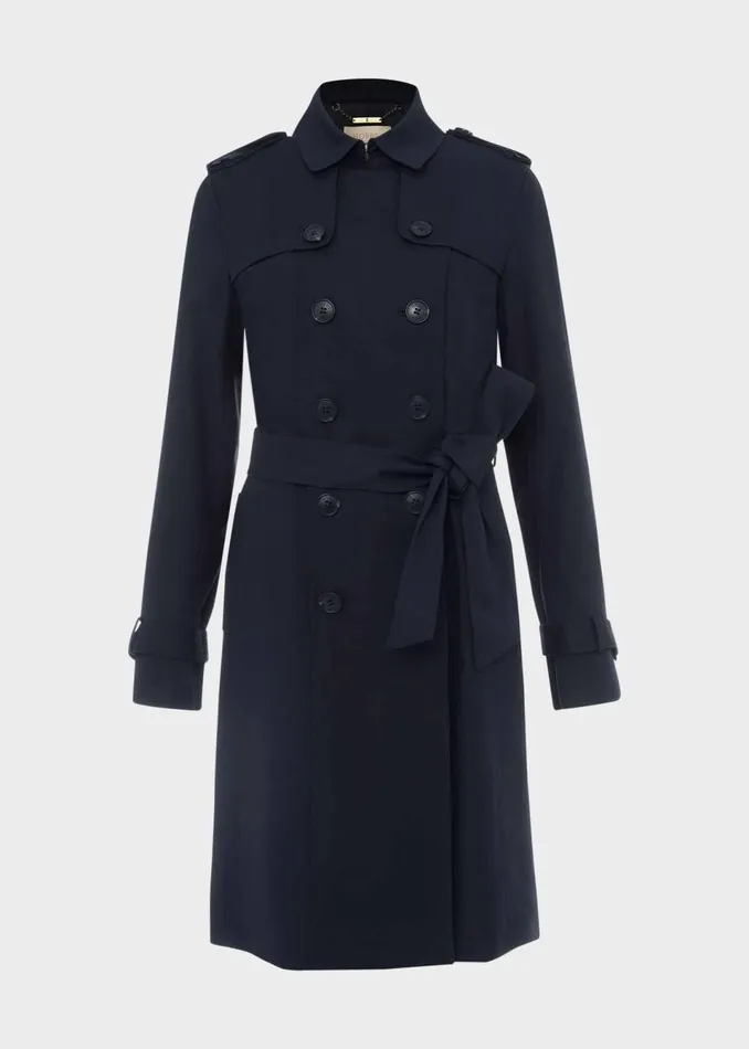 Women Coats and Jackets Hobbs Saskia Water Resistant Trench Coat Navy
