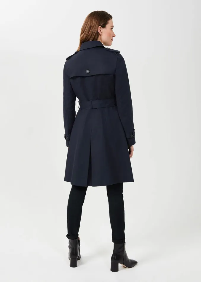 Women Coats and Jackets Hobbs Saskia Water Resistant Trench Coat Navy
