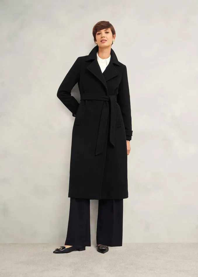 Women Coats and Jackets Hobbs Yasmina Wool Blend Coat Black