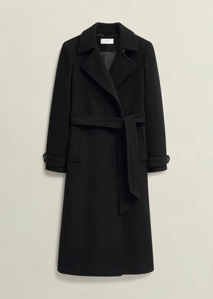 Women Coats and Jackets Hobbs Yasmina Wool Blend Coat Black