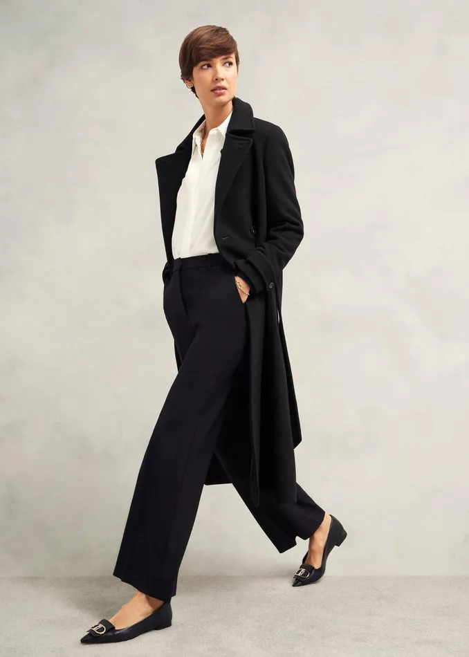 Women Coats and Jackets Hobbs Yasmina Wool Blend Coat Black