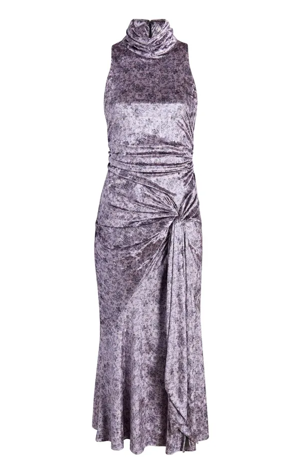 Women Cocktail and Evening Cinq Sept Butterfly Paisley Rori Dress Lilac Multi