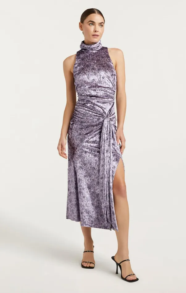 Women Cocktail and Evening Cinq Sept Butterfly Paisley Rori Dress Lilac Multi