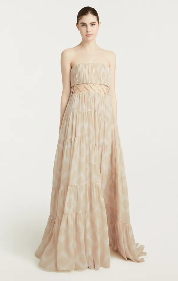 Women Cocktail and Evening Cinq Sept Cora Gown Ivoryplaster