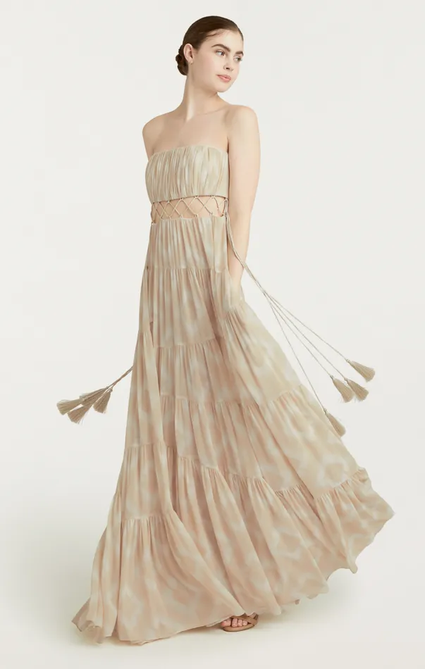 Women Cocktail and Evening Cinq Sept Cora Gown Ivoryplaster