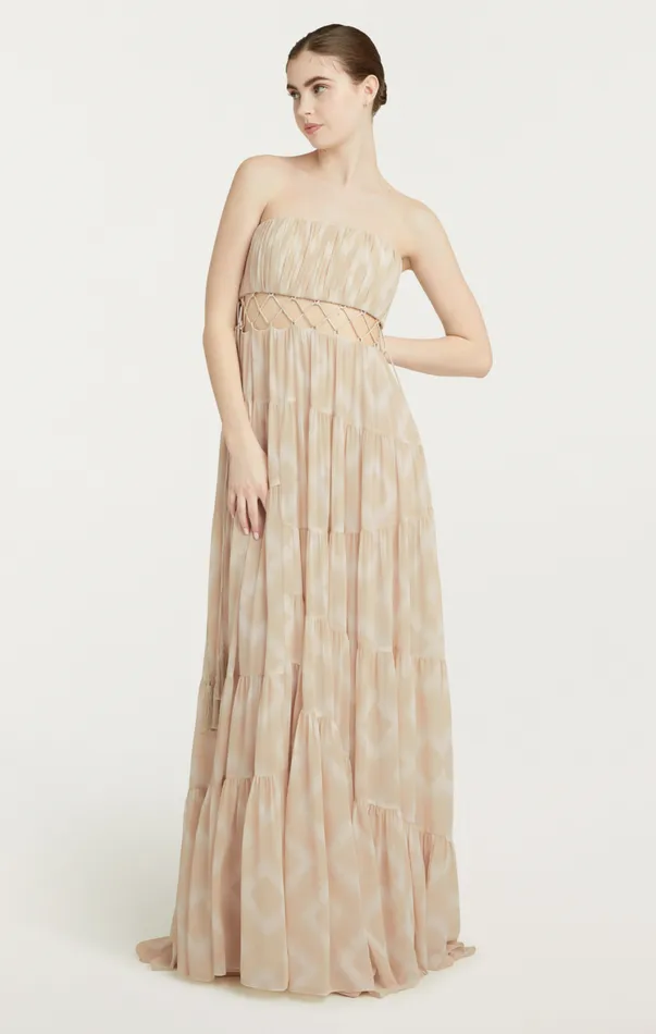 Women Cocktail and Evening Cinq Sept Cora Gown Ivoryplaster