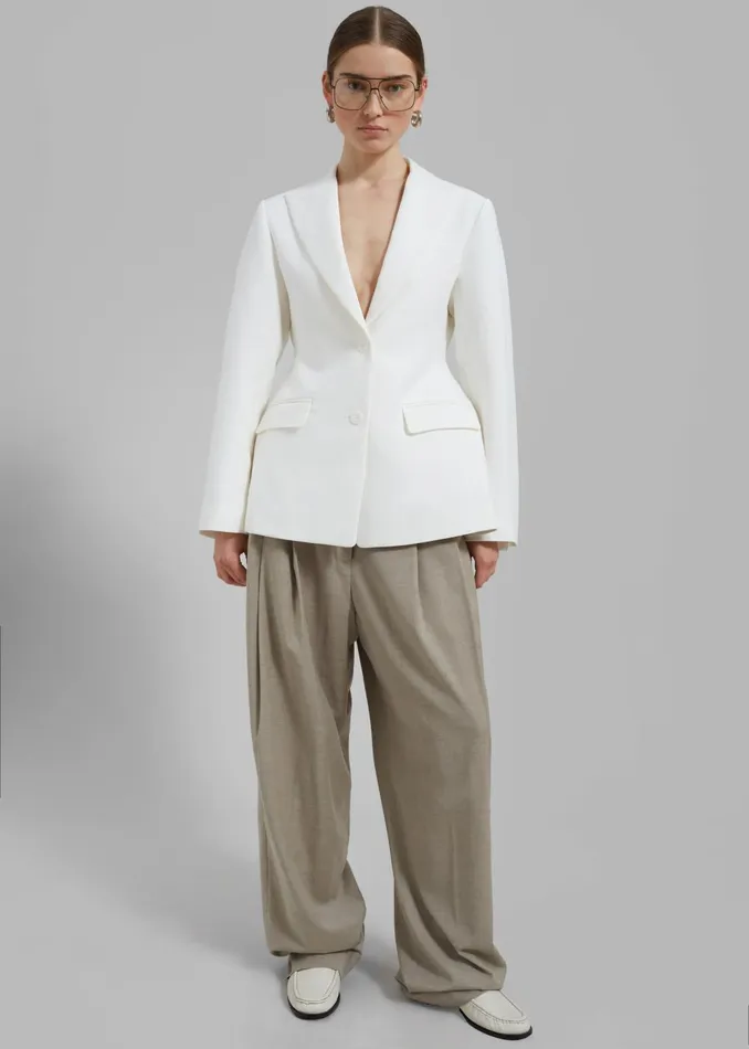 Women Colette Hourglass Blazer 8211 White The Frankie Shop Outerwear