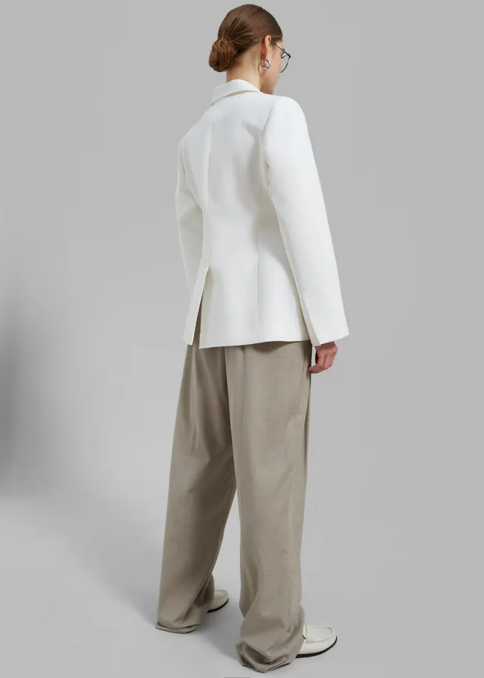 Women Colette Hourglass Blazer 8211 White The Frankie Shop Outerwear