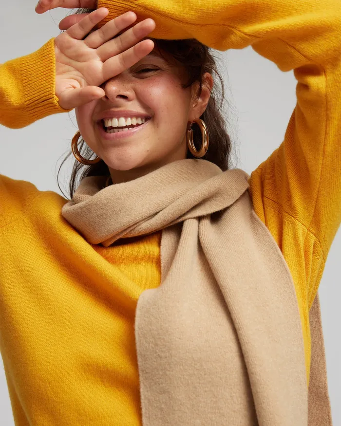 Women Colorfulstandard Merino Wool Scarf 8211 Burned Yellow Scarves