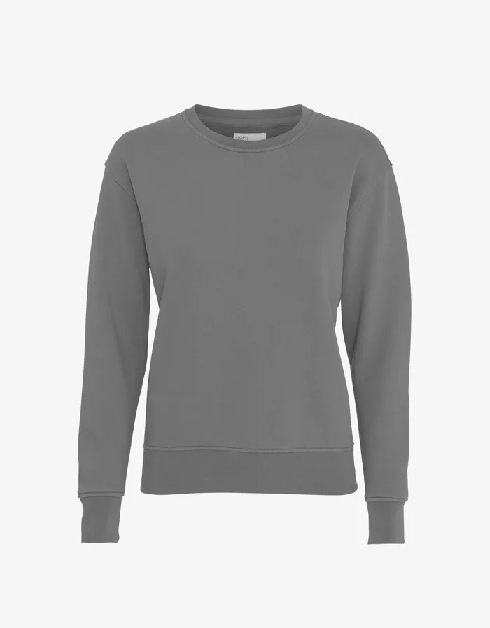Women Colorfulstandard Women Classic Organic Crew 8211 Storm Grey Crewneck Sweatshirts