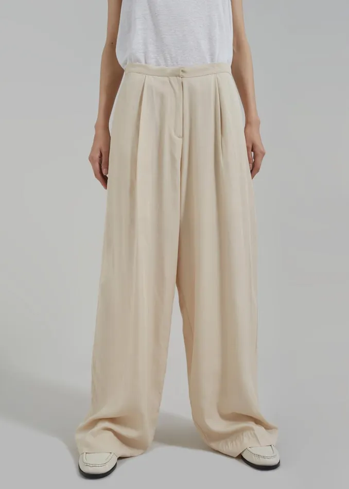 Women Colyn Trousers 8211 Beige The Frankie Shop Bottoms