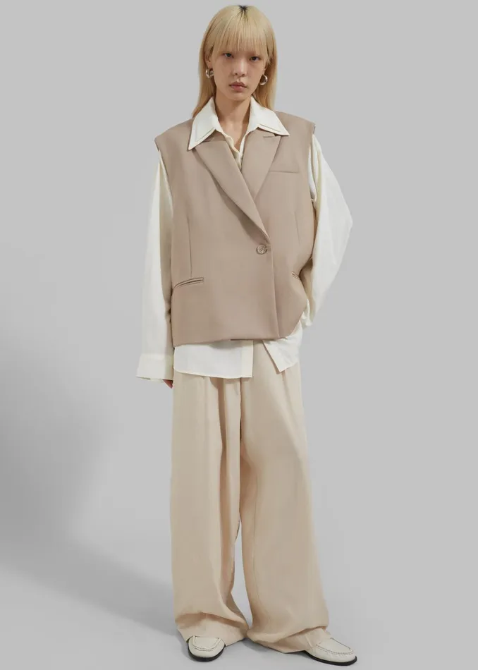 Women Colyn Trousers 8211 Beige The Frankie Shop Bottoms