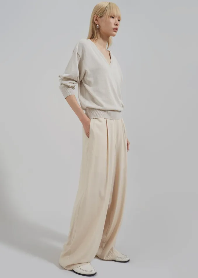 Women Colyn Trousers 8211 Beige The Frankie Shop Bottoms