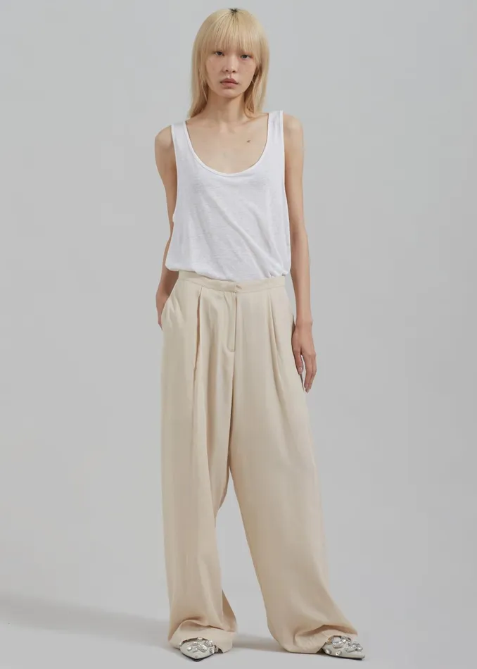 Women Colyn Trousers 8211 Beige The Frankie Shop Bottoms