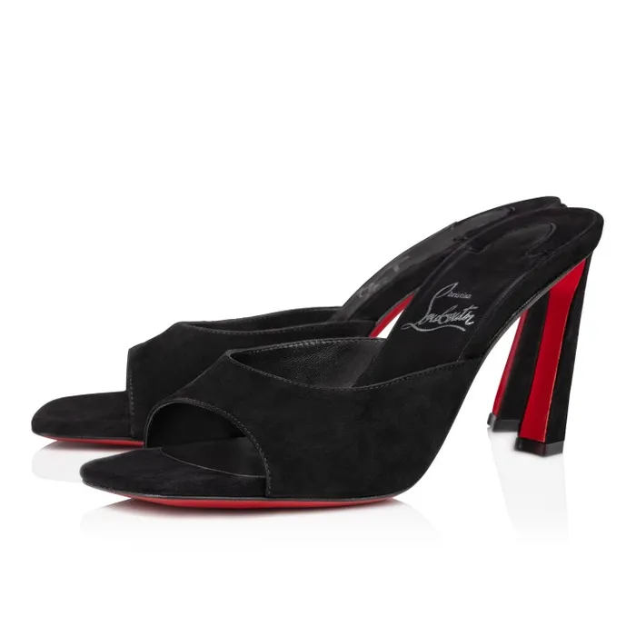 Women Condora Mule 85 Mm Mules 8211 Veau Velours 8211 Black Christian Louboutin Sandals and Slides