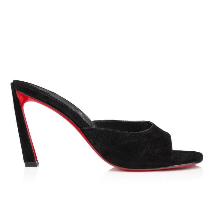 Women Condora Mule 85 Mm Mules 8211 Veau Velours 8211 Black Christian Louboutin Sandals and Slides