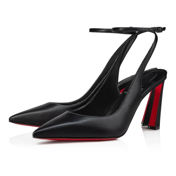 Women Condora Strap 85mm Strappy Pumps 8211 Nappa Leather 8211 Black Christian Louboutin Pumps