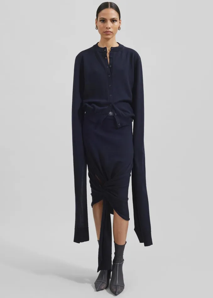 Women Coperni Knotted Bottom Skirt 8211 Blue The Frankie Shop Bottoms