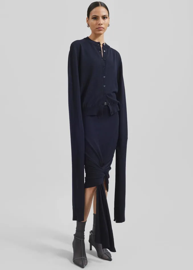 Women Coperni Knotted Bottom Skirt 8211 Blue The Frankie Shop Bottoms