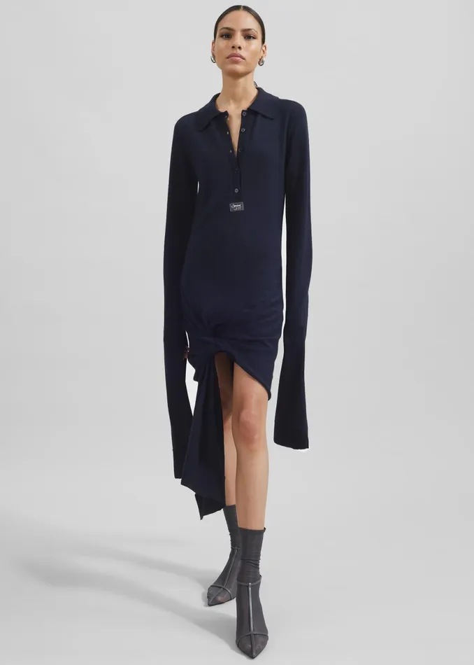 Women Coperni Knotted Sleeved Dress 8211 Blue The Frankie Shop Dresses